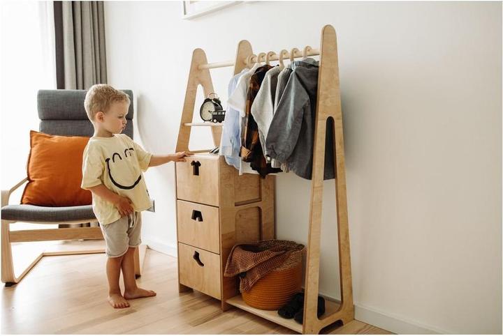 Image du produit Duck Woodworks Porte-manteau pour enfants avec tiroirs