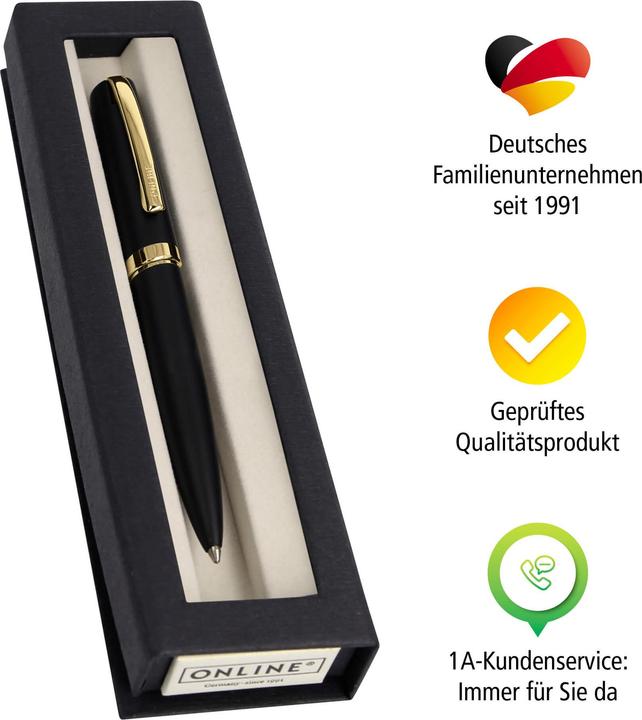 Actual product image Online ELEGANZA - Twist ballpoint pen (Gold, Black, 1 x)