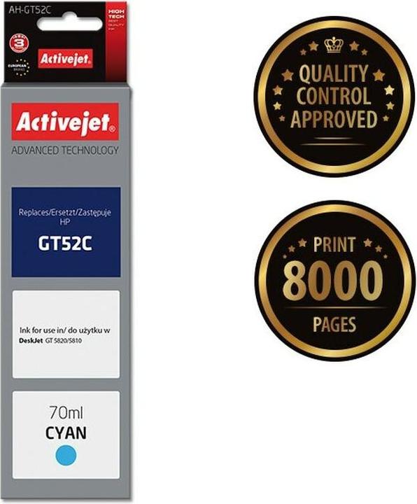 Productafbeelding Activejet AH-GT52C - Compatibel - inkt op kleurstofbasis - Cyaan - HP - Per stuk - H (C)