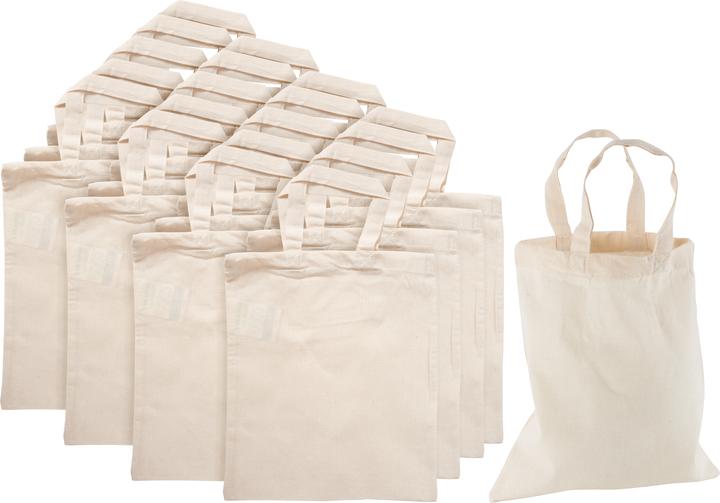 Produktbild VBS XXL Baumwolltaschen "22 x 26 cm", Naturweiss, 20 Stück