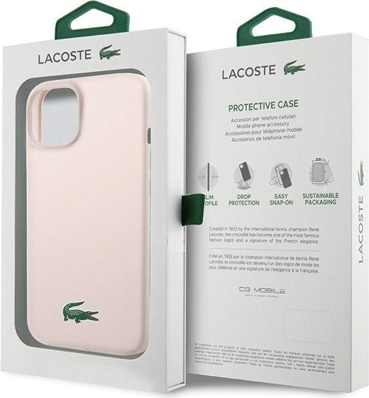 Actual product image Lacoste LCHMP15SSLOI iPhone 15 / 14 / 13 6.1" różowy/pink hardcase Silicone MagSafe (Apple iPhone 15)