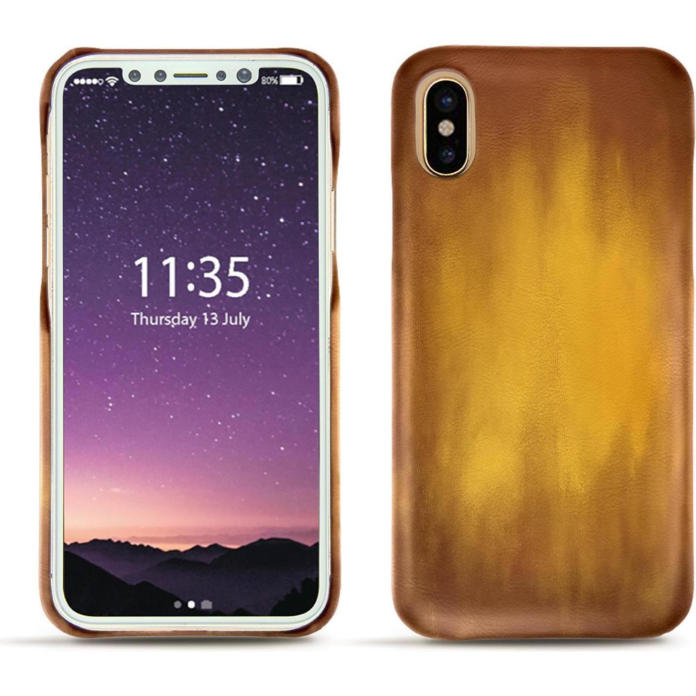 Thumbnail - Noreve Lederschutzhülle (Apple iPhone XS), Smartphone Hülle, Gold