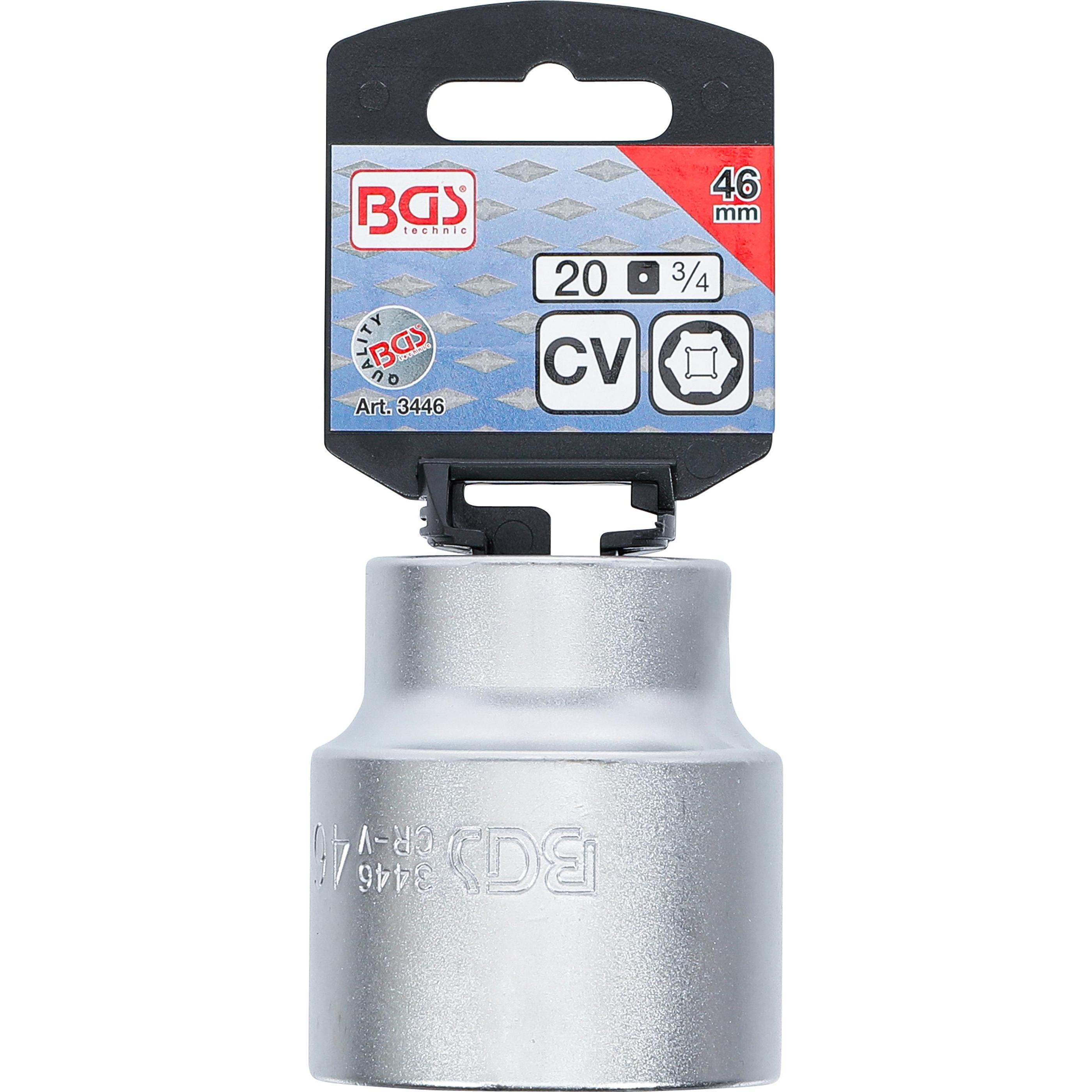 Thumbnail - BGS, Steckschlüssel + Stecknuss, Steckschlüssel-Einsatz Sechskant Antrieb Innenvierkant 20 mm (3/4") SW 46 mm (46 mm)