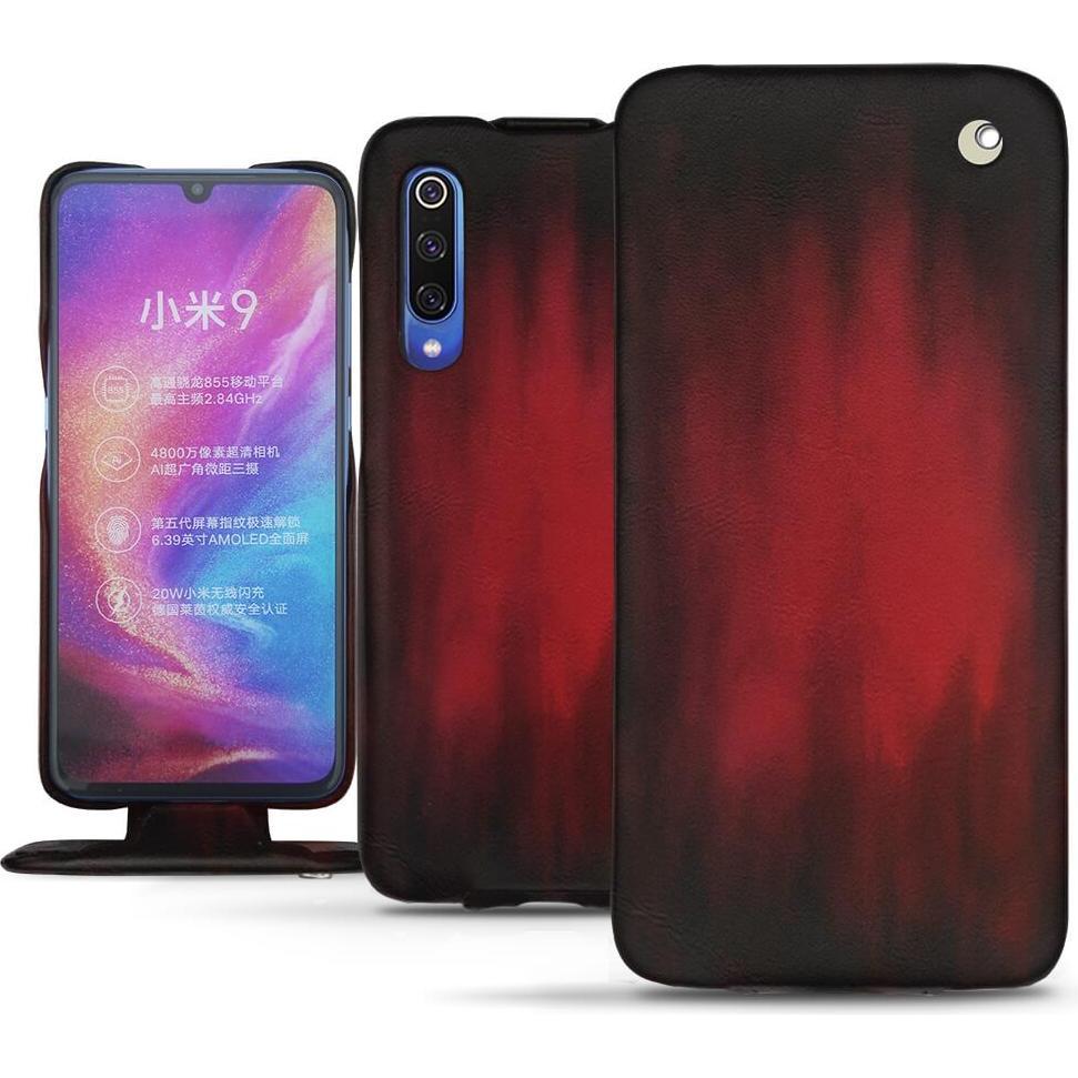 Noreve Lederschutzhülle vertikal (Xiaomi Mi 9), Smartphone Hülle, Rot