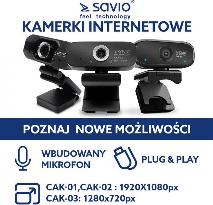 Immagine prodotto Savio CAK-01 - 1920 x 1080 Pixel - 30 fps - MP4 - BMP,JPG - USB - Nero (2.10 Mpx)