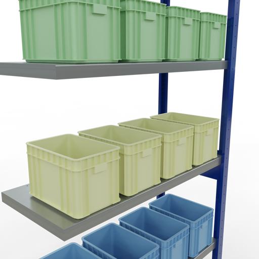 Actual product image Schulte Lagertechnik MULTIplus250 boltless add-on bay system with length bolts