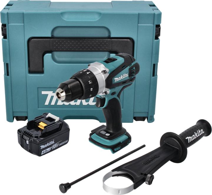 Produktbild Makita DHP 458 M1J Akku Schlagbohrschrauber 18 V 91 Nm + 1x Akku 4,0 Ah + Makpac - ohne Ladegerät (Akkubetrieb)