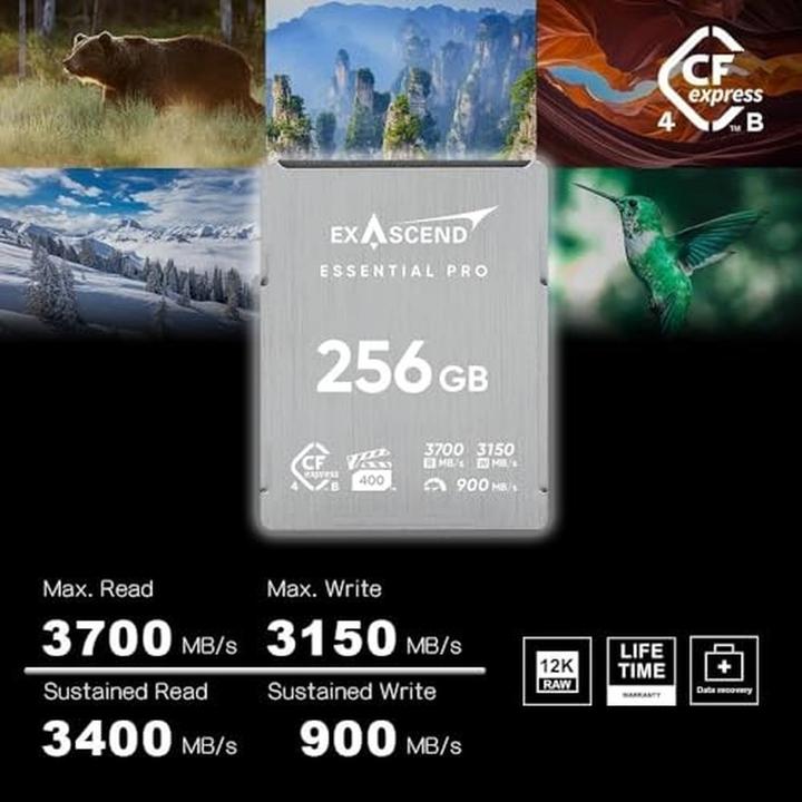 Actual product image Exascend CFexpress 4.0 Type-B (Essential Pro) 256GB (256 GB, CFexpress type B)