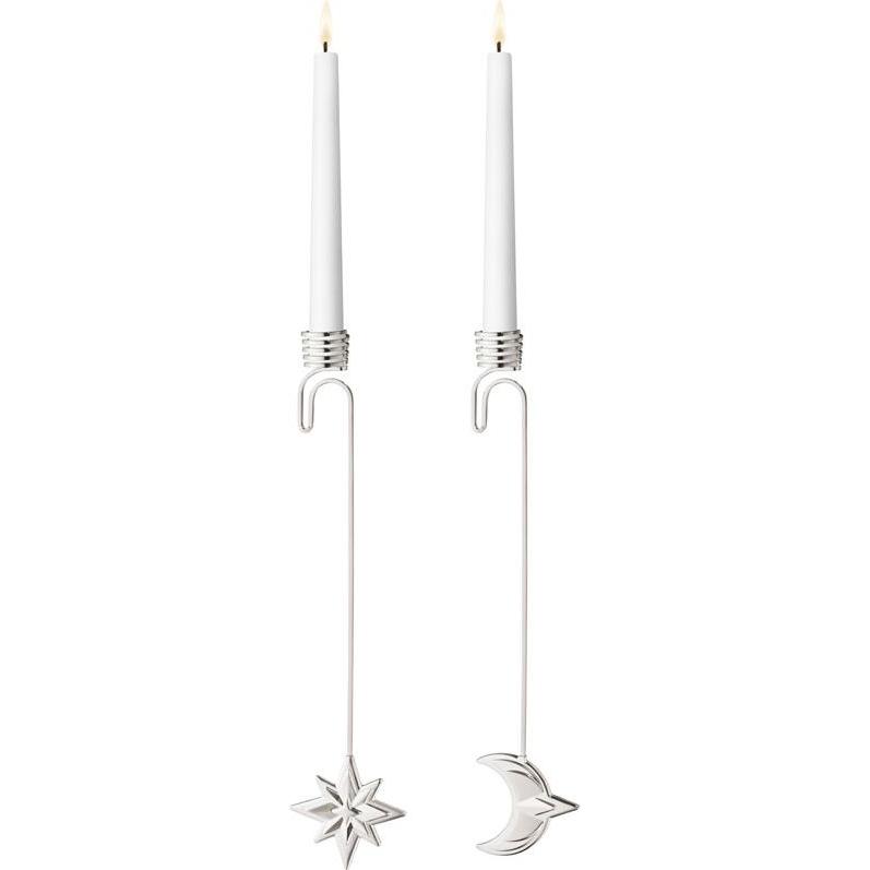 Georg Jensen, Kerzenständer, Kerzenhalter Stern & Mond Palladium