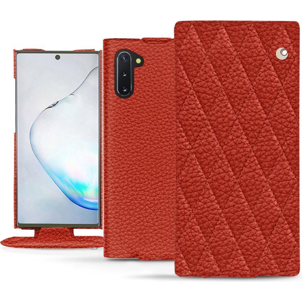 Noreve Lederschutzhülle vertikal (Samsung Galaxy Note 10), Smartphone Hülle, Orange