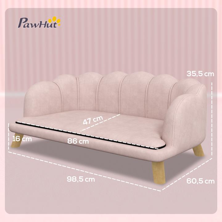 Produktbild PawHut Hundesofa Polyester, Schaumstoff Rosa (Hund)
