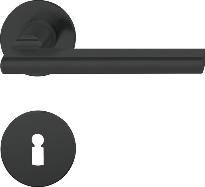 Produktbild FSB Türbeschlag 1035 | Türgriff auf Flachrosette BB, 38-42 | Aluminium schwarz (Türgriff)