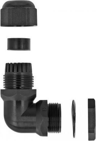 Actual product image Delock Cable gland 90° angled PG21 black