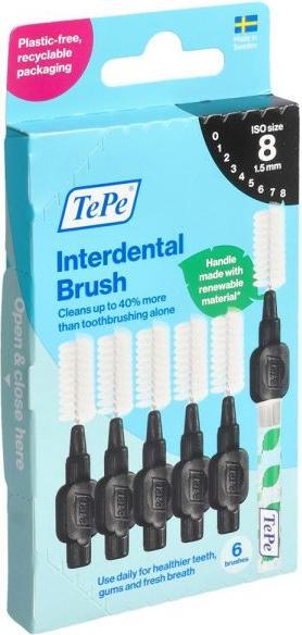 Actual product image TePe Interdental Brush 1.5mm schwarz (6 x, 1.50 mm)
