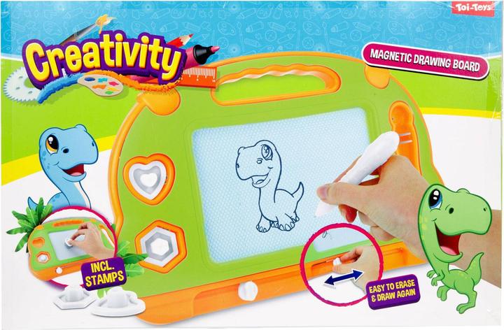 Toi-Toys Creativity Magnetic drawing board Dino with pen and shapes