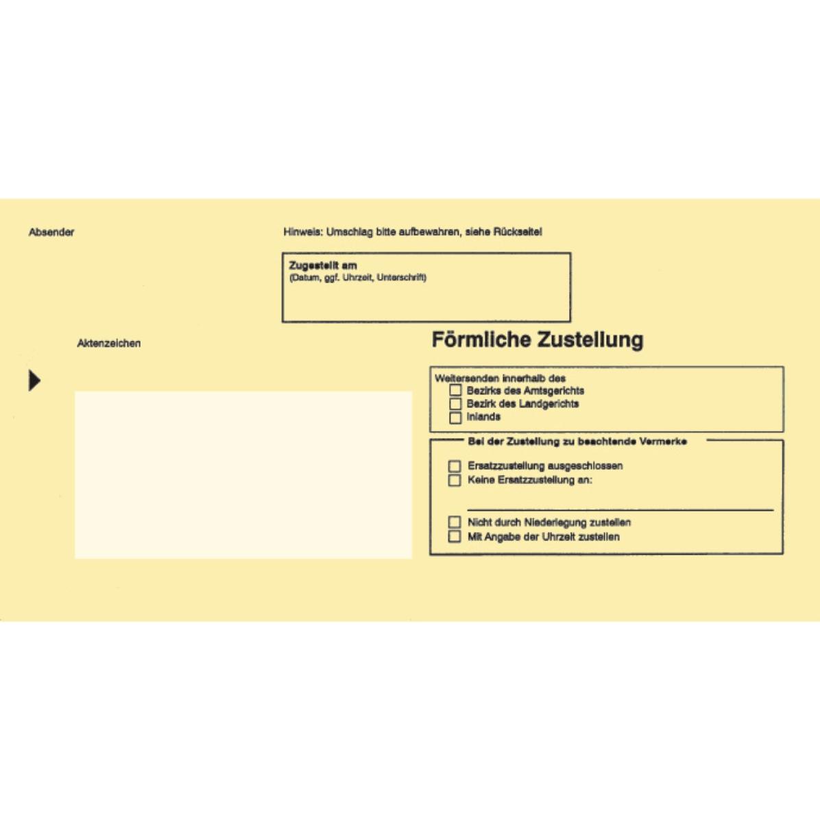 Thumbnail - Rnk, Briefumschlag, Zustellungsumschlag 11x22cm DL gelb (220 x 110 mm, 100 x)