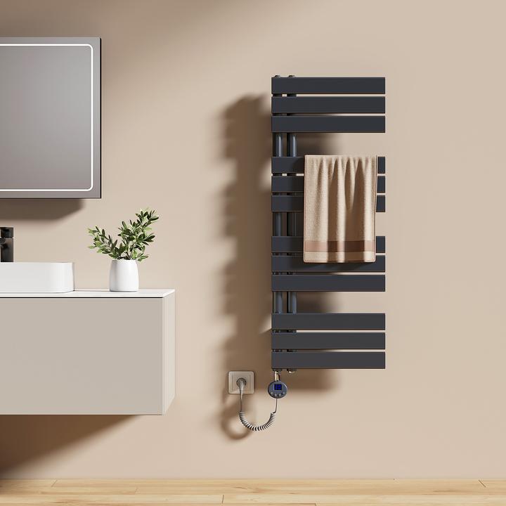 Produktbild Emke Elektrischer Handtuchwärmer mit Heizstab und Timer, Anthrazit 1599x600mm 1000W (1000 W)