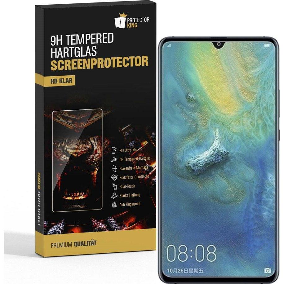 Protectorking 2x echtes Tempered 9H Panzerhartglas 3D KLAR (2 Stück, Huawei Mate 20), Smartphone Schutzfolie