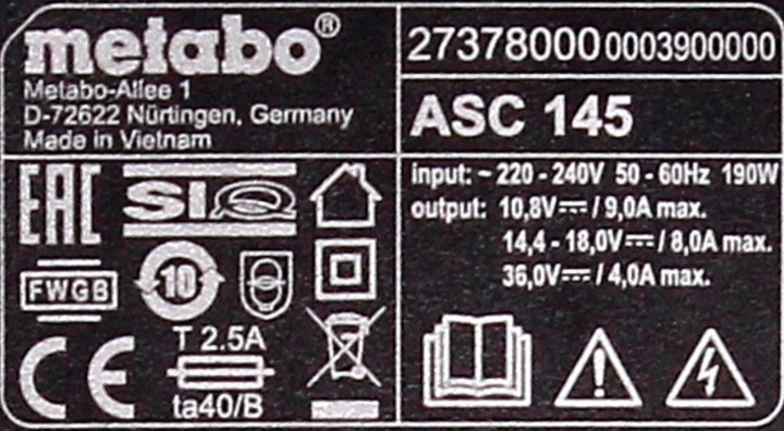 Actual product image Metabo Basis-Set (18 V)