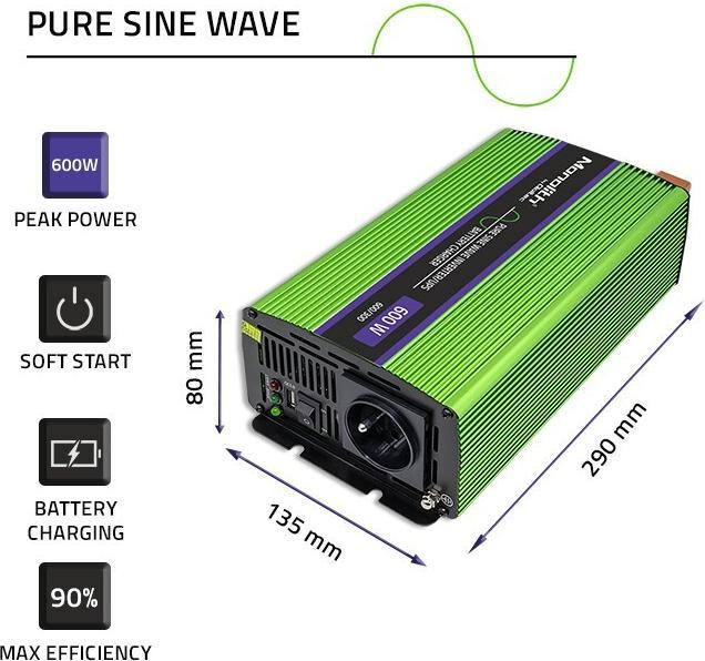 Produktbild Qoltec 51940 Pure Sine Wave Inverter