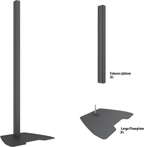 Actual product image Multibrackets Base plate with column, for Pro series, aluminium, black