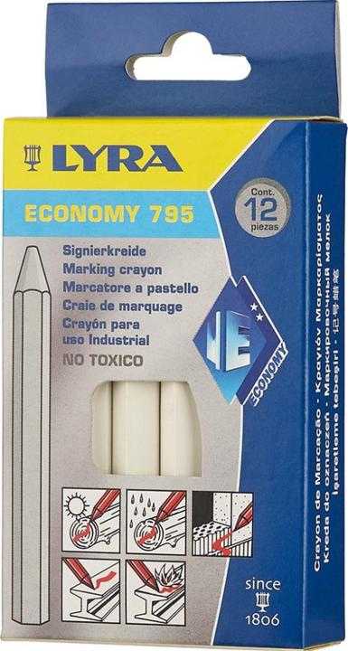 Lyra Signierkreide sechseckig Nr.795 weiss a12Stück (12x)