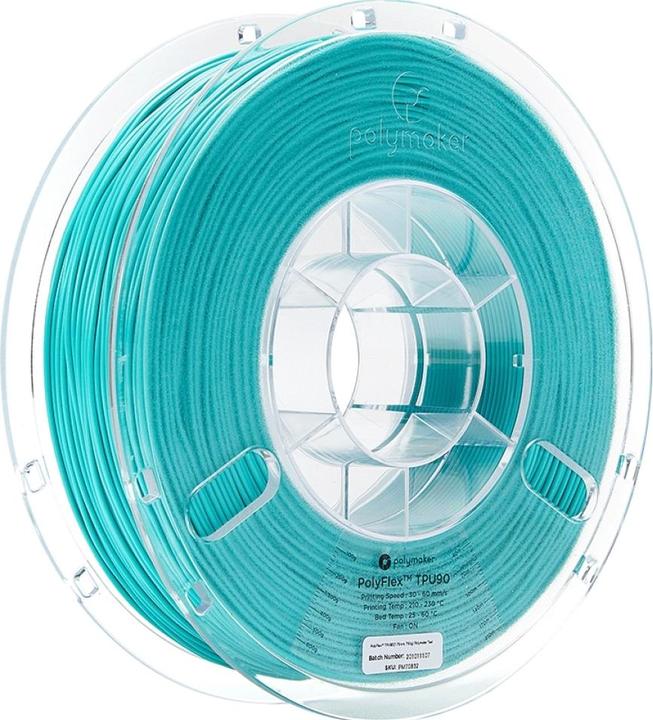 Produktbild Polymaker PolyFlex TPU-90A Teal 1.75mm 750g (TPU, 1.75 mm, 750 g, Türkis)