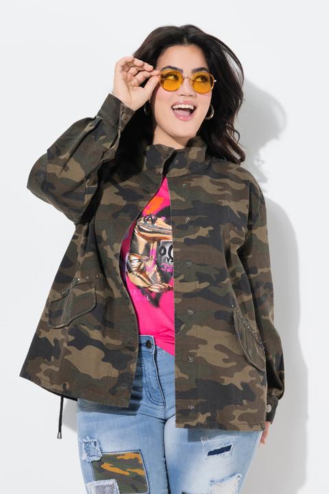 Produktbild Angel of Style Jacke, Boxy Fit, Camouflage, Bindeband am Saum (48)