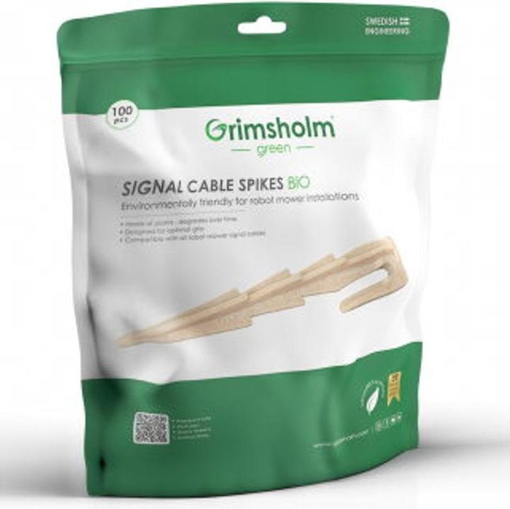Grimsholm Pins pour robots de contour de fil 100 pcs Bio (Tondeuse automatique, Pièces de rechange pour machines de jardinage)