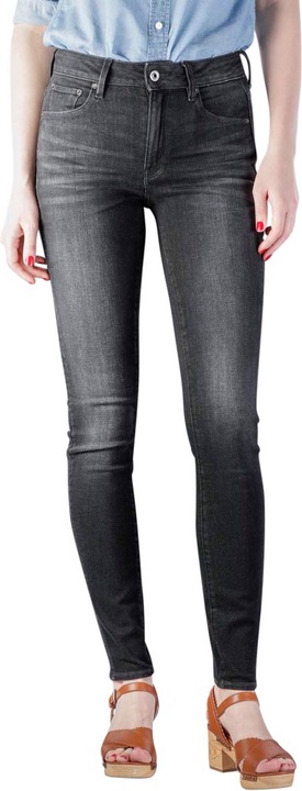 Actual product image G-Star 3301 High Skinny Jeans Superstretch worn in coal (W30/L34)