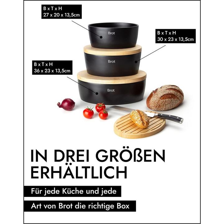 Produktbild Continenta Keramik Brottopf oval, schwarz, 27x20xH13,5cm