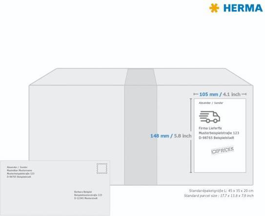 Actual product image HERMA Weatherproof shipping labels A4