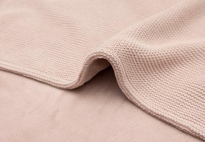 Actual product image Jollein Decke Wiege 75x100cm Basic Knit - Wild Rose/Fleece (100 x 75 cm)