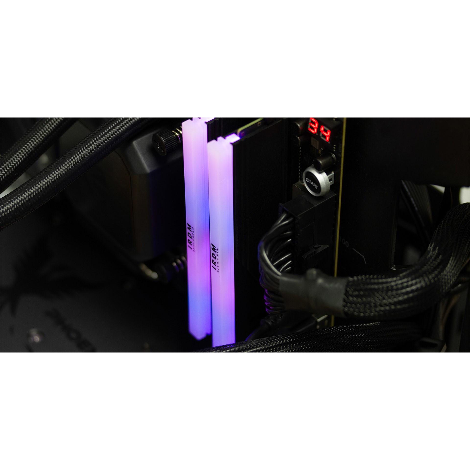 Thumbnail - Goodram IRDM RGB DDR5 IRG-60D5L30/64GDC memory module GB (2 x 32GB, 6000 MHz, DDR5-RAM, DIMM), RAM, Rot
