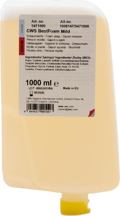 Image du produit CWS Savon mousse, lot de 12 bouteilles de 1 l, doux, rose-orange. (Appareils, Savon liquide, 1000 ml)