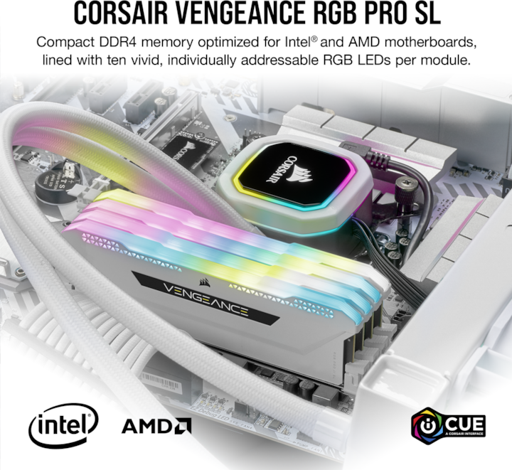 Actual product image Corsair Vengeance RGB Pro SL (2 x 16GB, 3200 MHz, DDR4-RAM, DIMM)