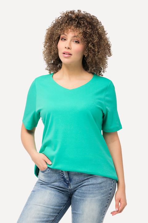 Produktbild Ulla Popken Shirt, doppellagige Vorderseite, Slim, Rundhals, Halbarm (56)