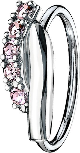 Immagine prodotto Star Piercing Anello Micro Piercing in argento a doppia barra ritorta con cristalli rosa (Ottone, Acciaio chirurgico 316L)