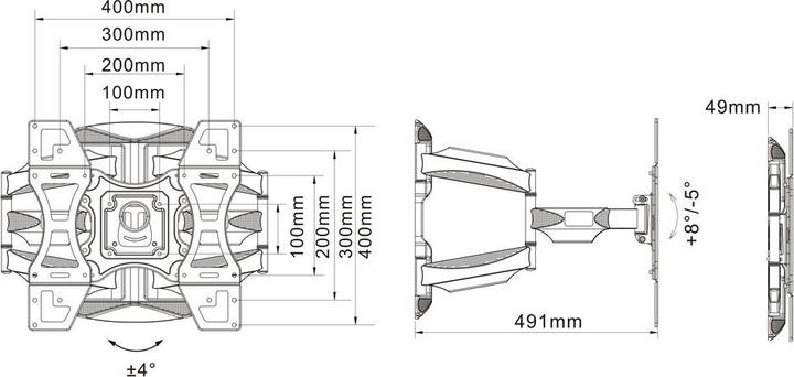Productafbeelding Multibrackets Flexarm Full Motion Dual (Muur, 70", 45 kg)