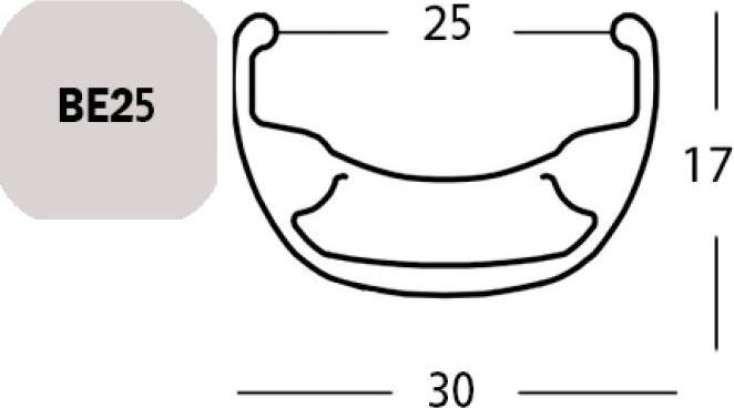 Actual product image Exal RIM BE 25, 27,5" 32L BLACK 25-584 VL:6,5MM SINGLE EYELETS (22.99")