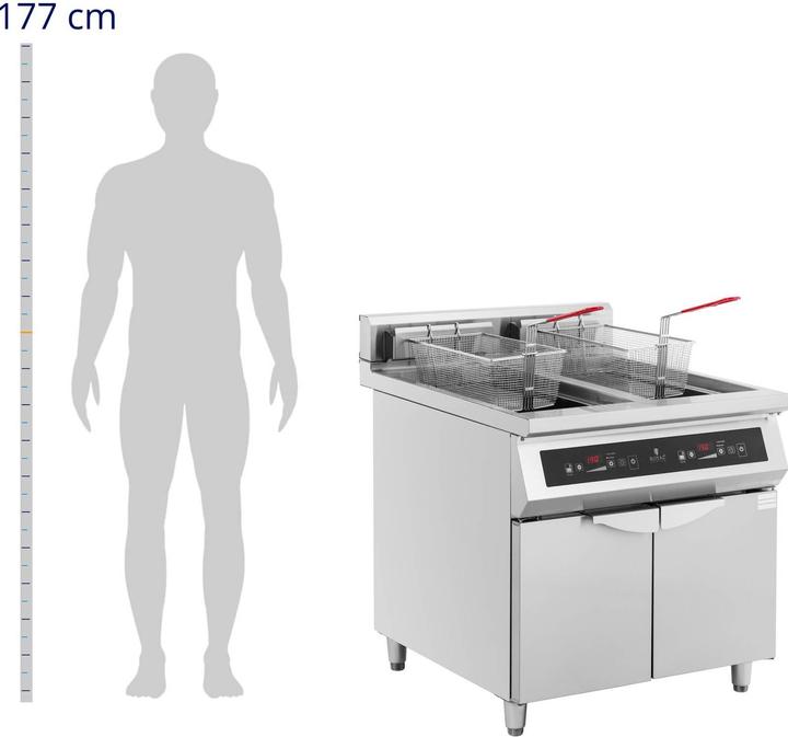 Produktbild Royal Catering Induktionsfritteuse Doppelfritteuse Gastro-Fritteuse 60 l 20000 W LED + Timer