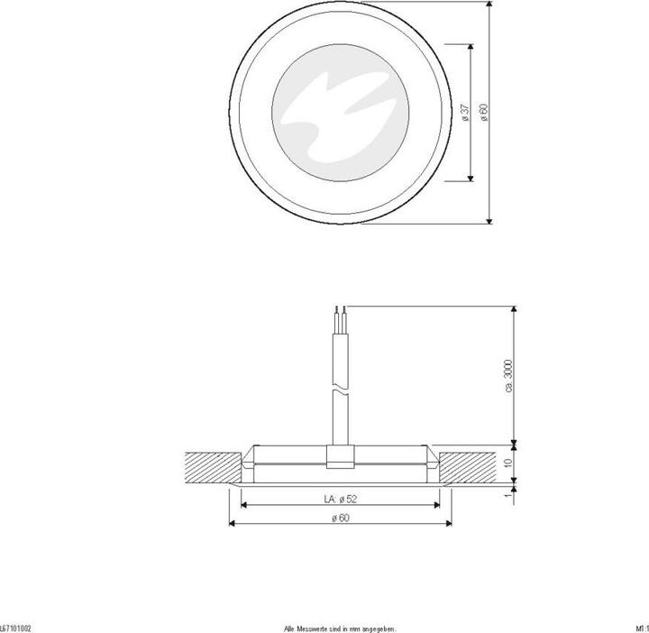 Actual product image EVN L67101002 LED recessed floor - round - (47 lm, IP67)
