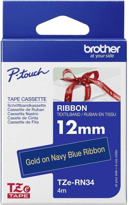 Produktbild Brother TZe-RN34 (1.20 cm, Blau, Gold)