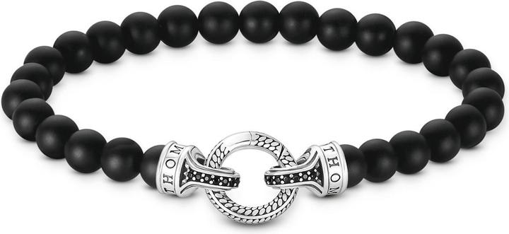 Immagine prodotto Thomas Sabo Armband Obsidian Beads Silber (17 cm, Argento 925)