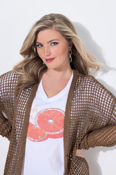 Produktbild Miamoda Strickjacke, Loose Fit, Lochstrick, Glitzereffekt (42, 44)