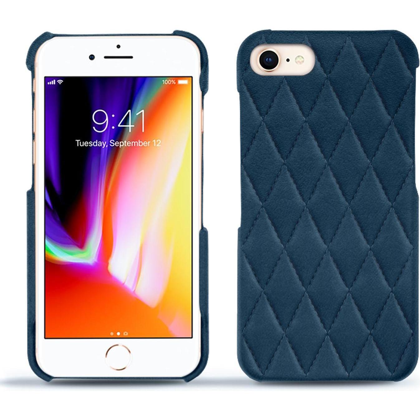 Noreve Lederschutzhülle (Apple iPhone 8), Smartphone Hülle, Blau