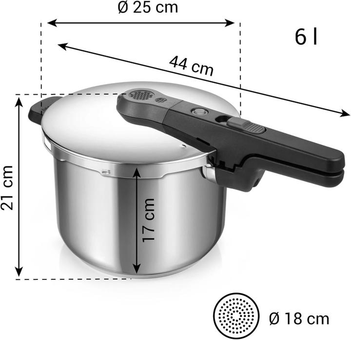 Actual product image Tescoma Pressure cooker ELEMENT 6.0 l (Steam cooker, Stainless steel)