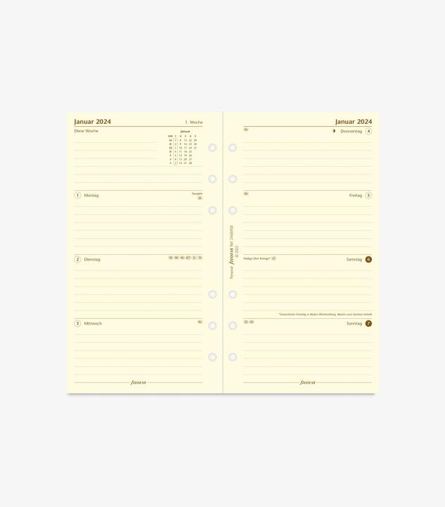 Image du produit Filofax PE-INH.1W/2S.CREME FRANÇAIS (95 x 171 mm)