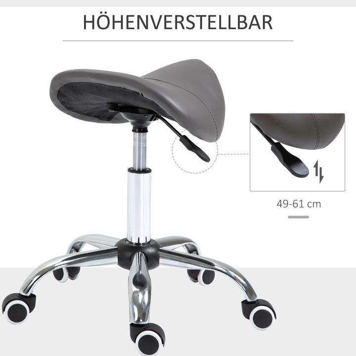 Actual product image Homcom Saddle stool with nylon castors