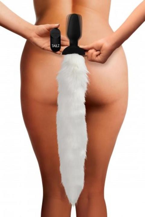 Produktbild Tailz Vibrierender Analplug mit Fox Tail Weiss
